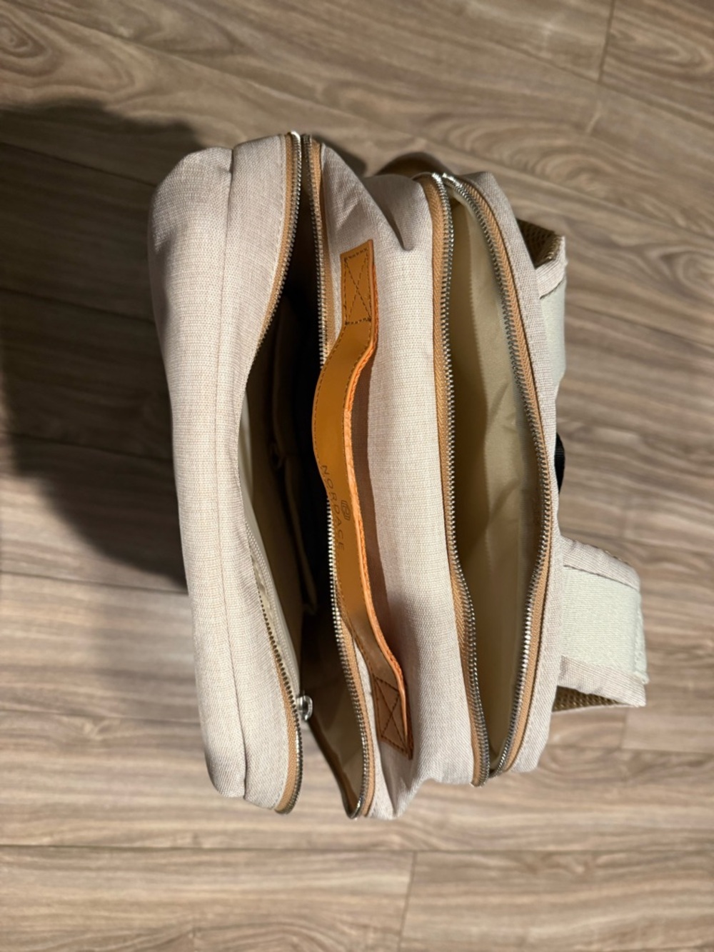 Nordace Cream Sienna Smart Backpack with Tan Accents - Picture 3 of 7